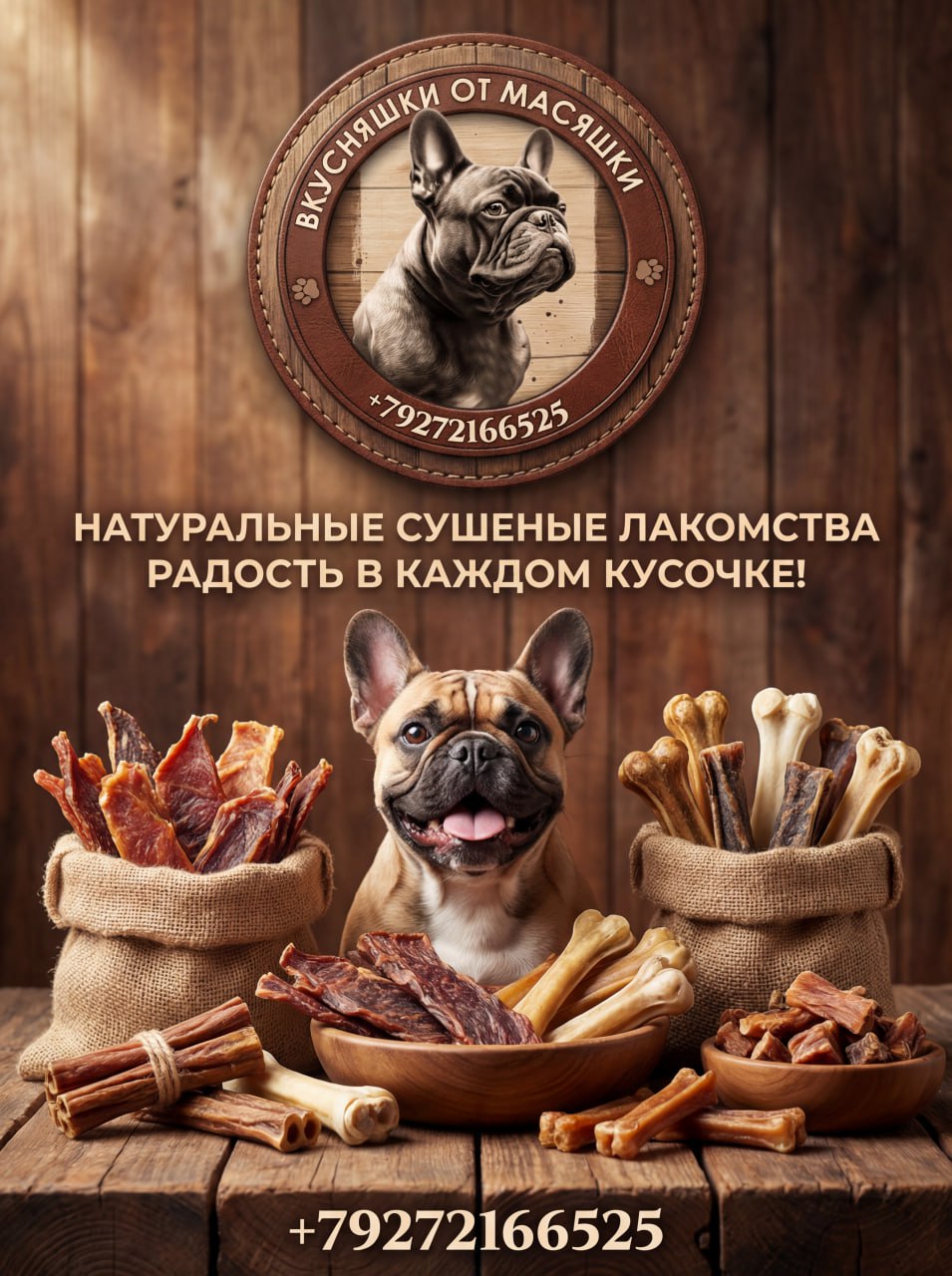 Вкусняшки от Масяшки — натуральные сушёные лакомства для собак